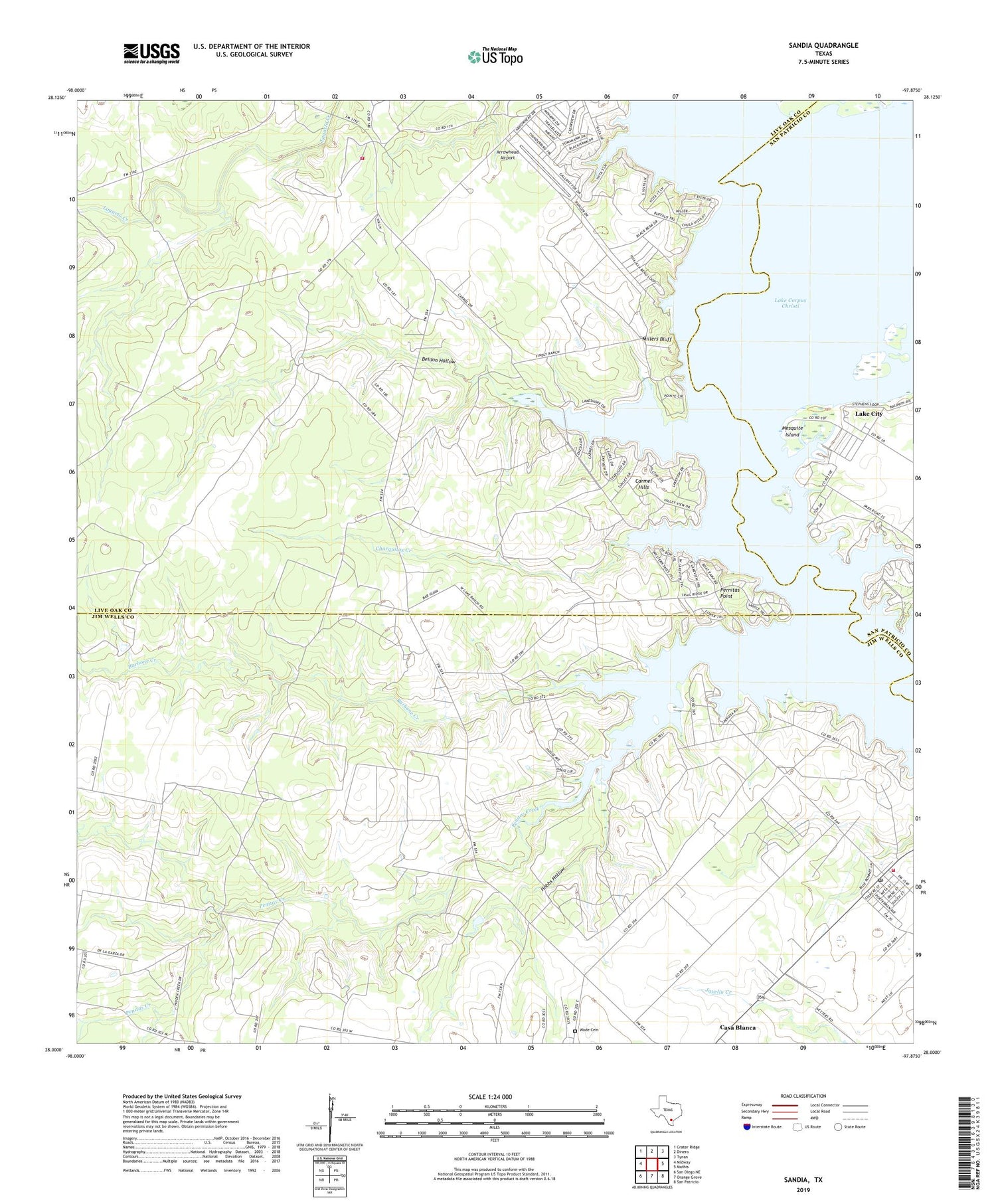 Sandia Texas US Topo Map Image