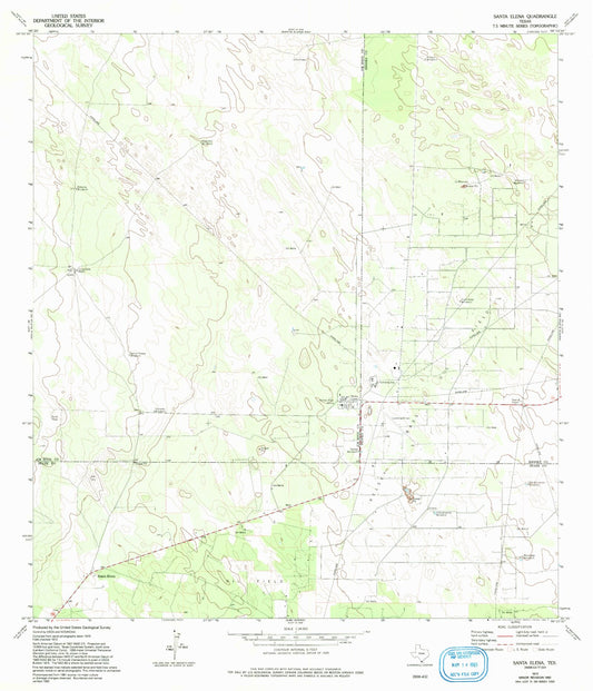 Classic USGS Santa Elena Texas 7.5'x7.5' Topo Map Image