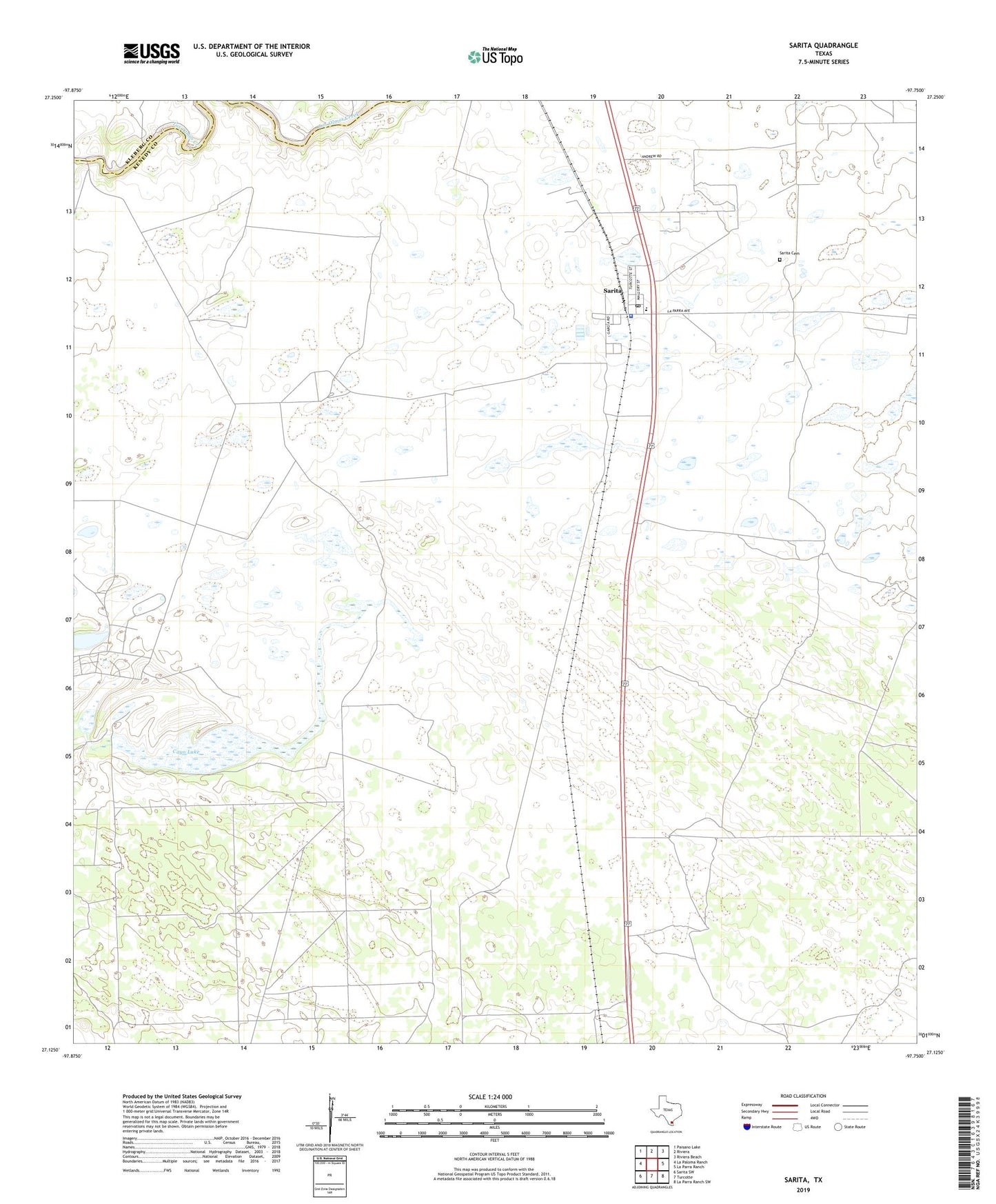 Sarita Texas US Topo Map Image