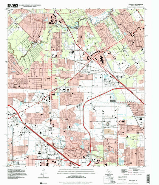 Classic USGS Satsuma Texas 7.5'x7.5' Topo Map Image