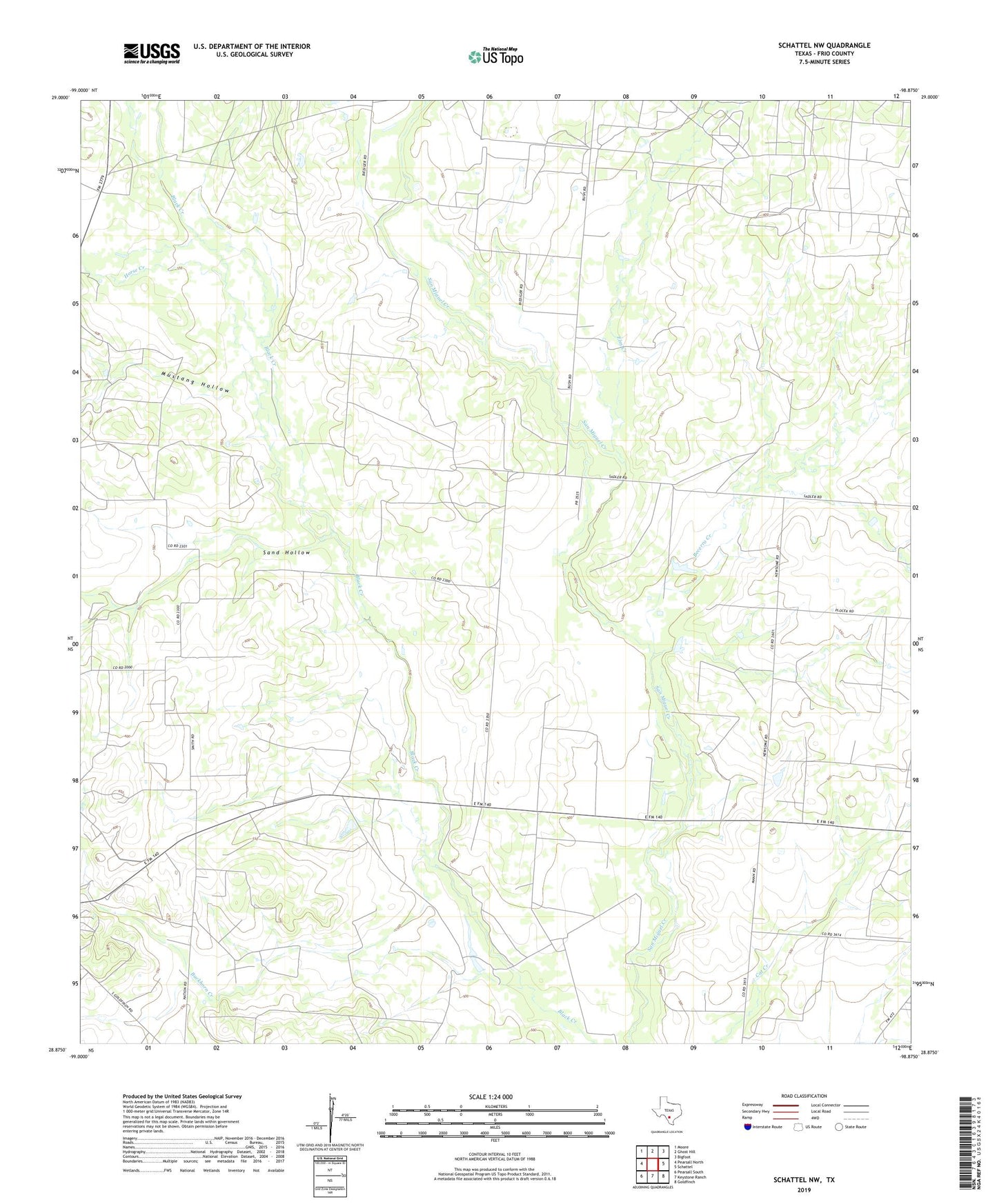 Schattel NW Texas US Topo Map Image