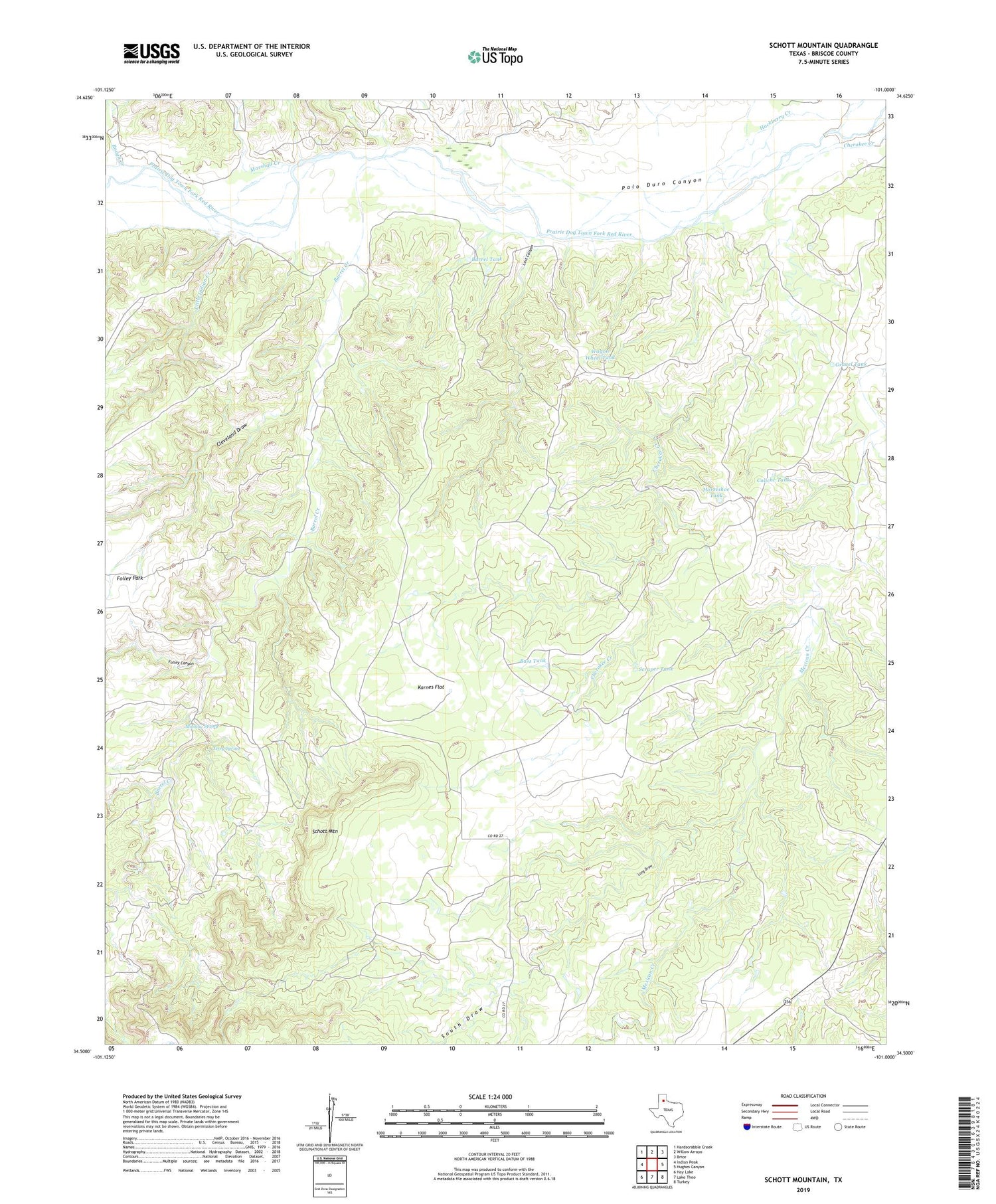 Schott Mountain Texas US Topo Map Image