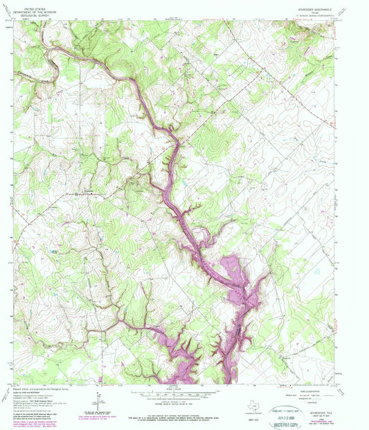 Classic USGS Schroeder Texas 7.5'x7.5' Topo Map Image