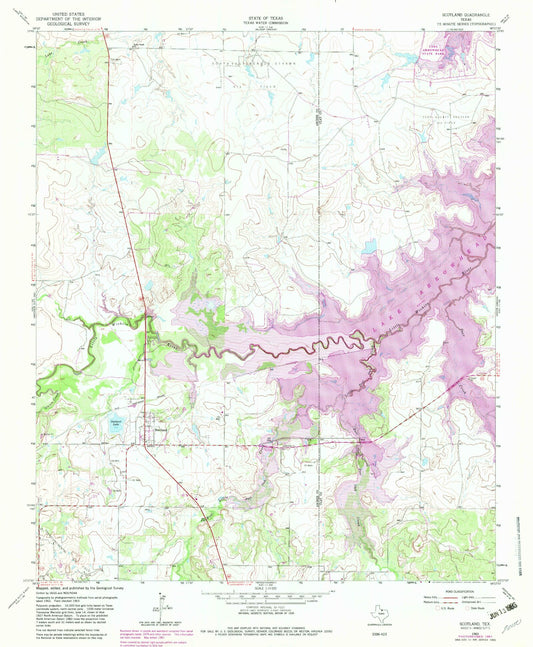 Classic USGS Scotland Texas 7.5'x7.5' Topo Map Image