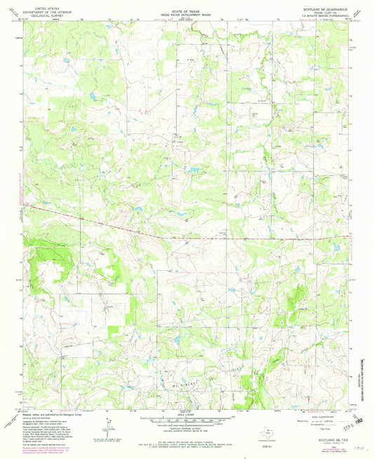 Classic USGS Scotland SE Texas 7.5'x7.5' Topo Map Image
