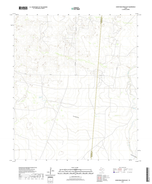 Screw Bean Draw East Texas US Topo Map Image