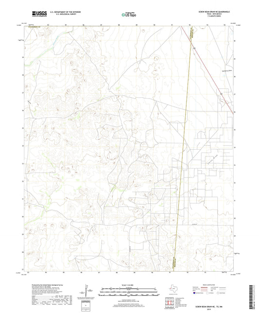 Screw Bean Draw NE Texas US Topo Map Image