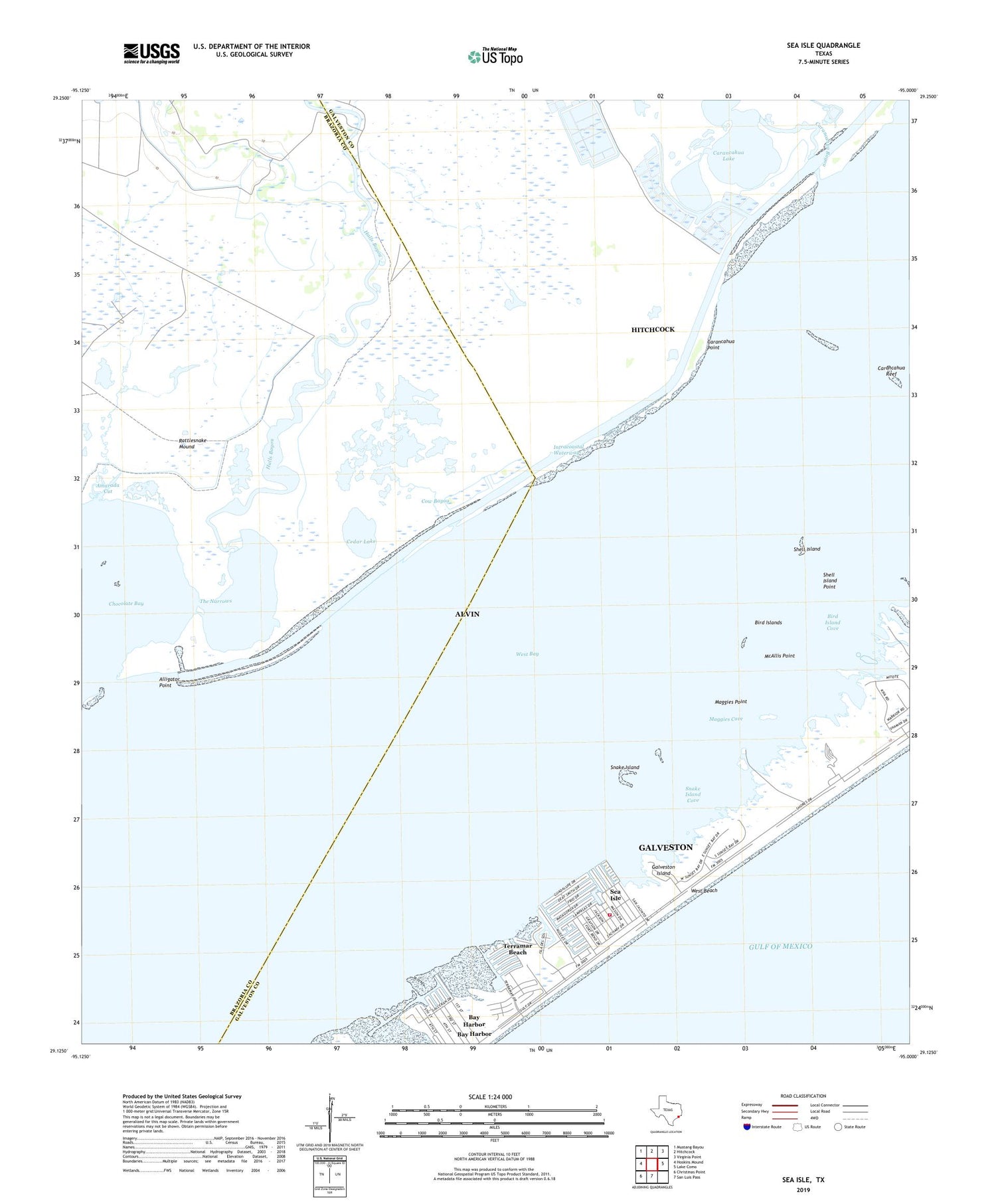 Sea Isle Texas US Topo Map Image