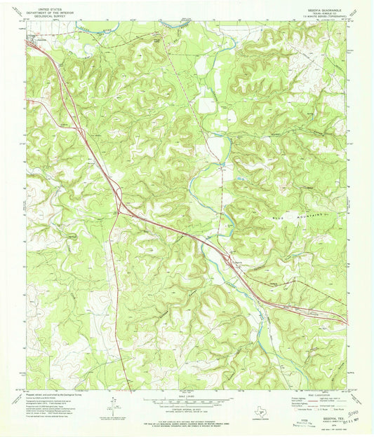 Classic USGS Segovia Texas 7.5'x7.5' Topo Map Image