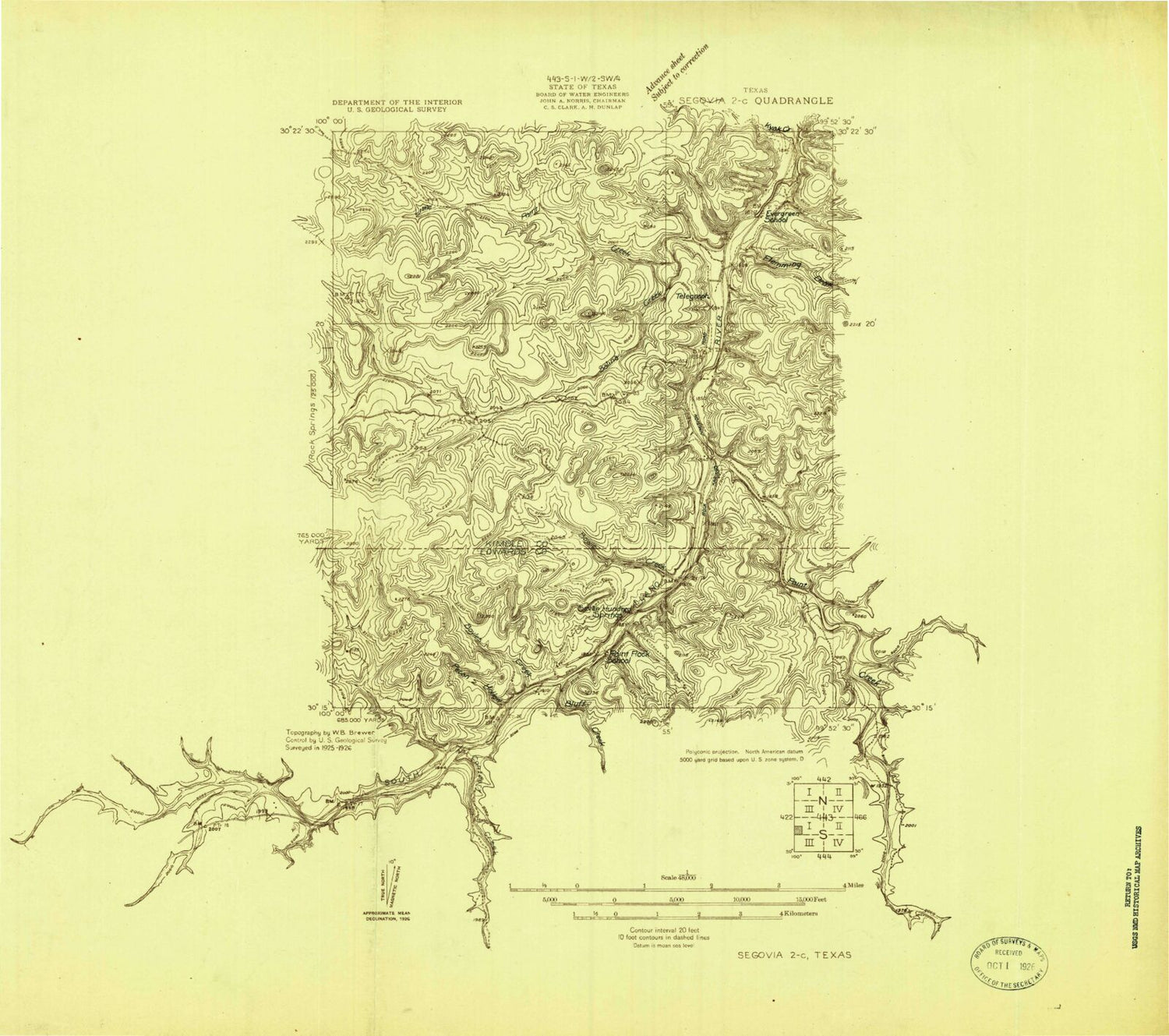 Classic USGS Telegraph Texas 7.5'x7.5' Topo Map Image