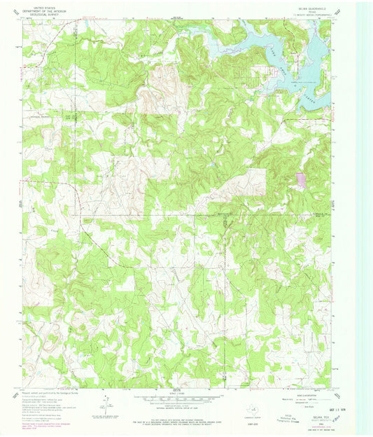 Classic USGS Selma Texas 7.5'x7.5' Topo Map Image