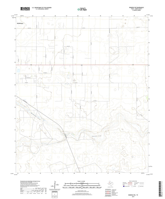 Seminole NE Texas US Topo Map Image