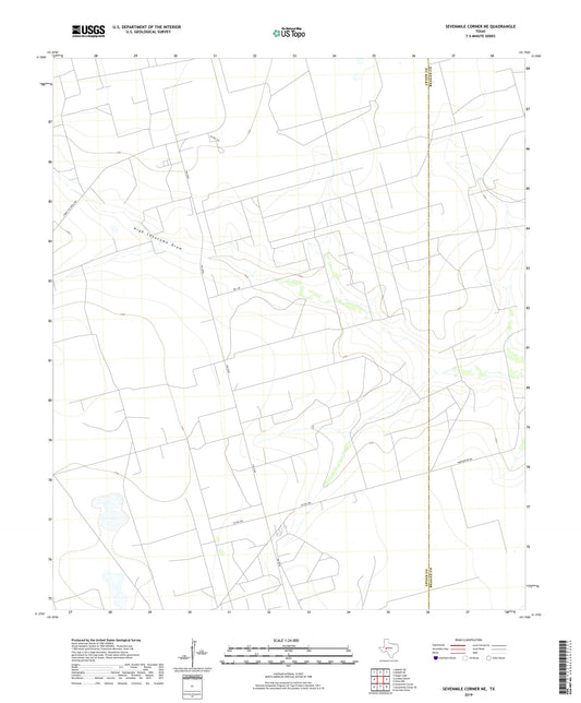 Sevenmile Corner NE Texas US Topo Map Image