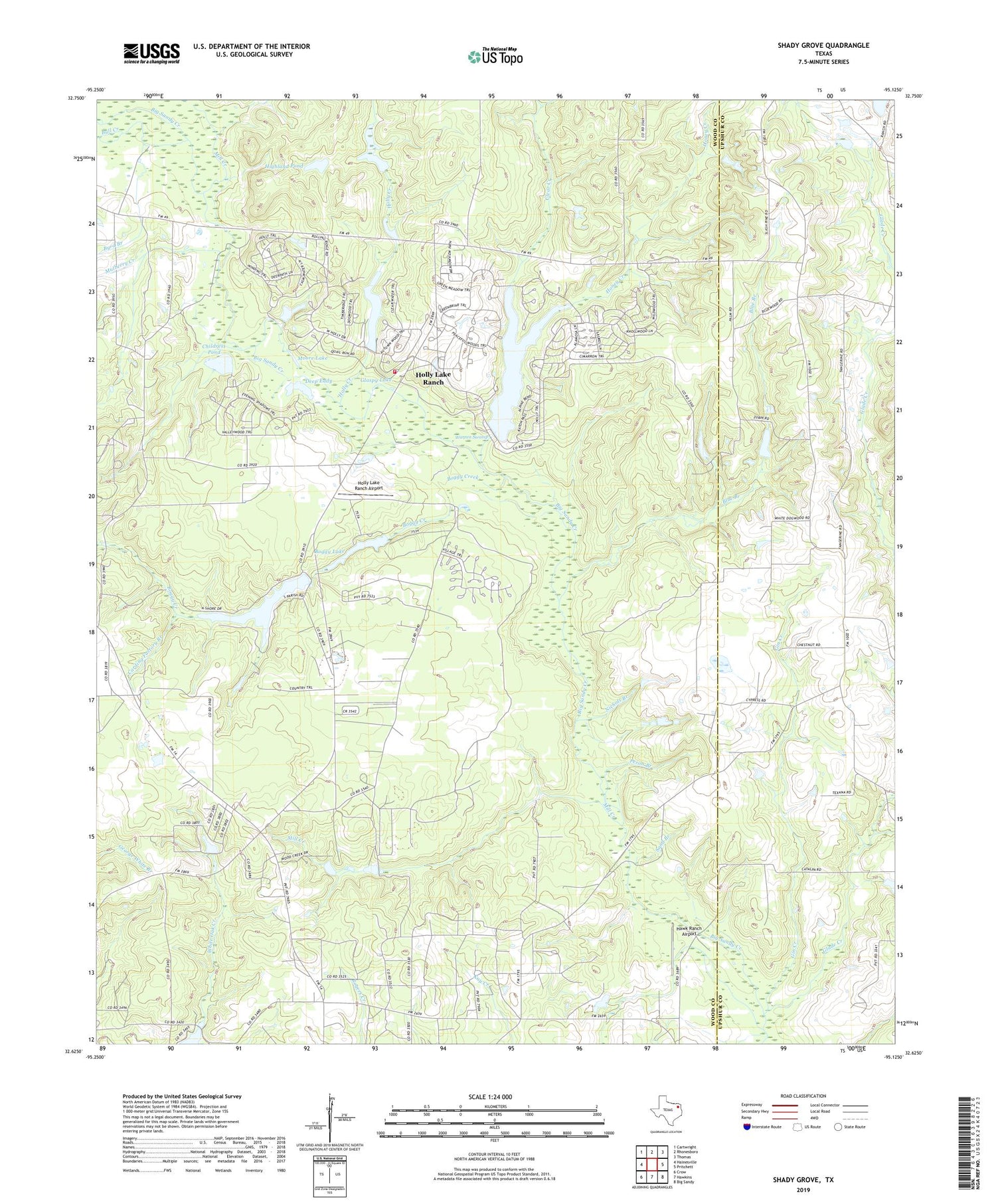 Shady Grove Texas US Topo Map Image