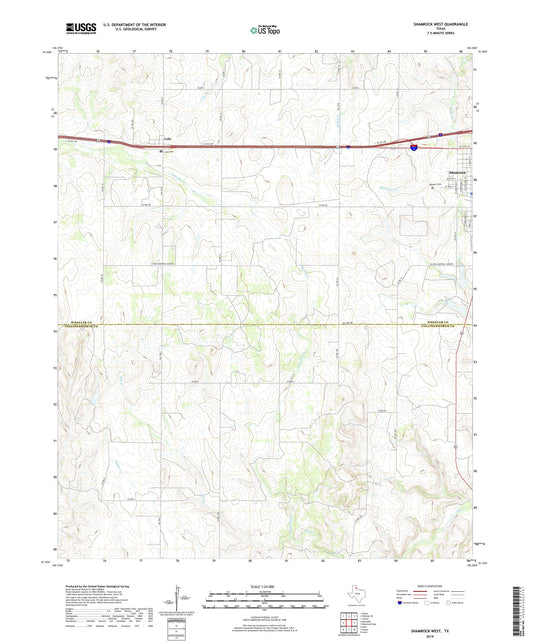 Shamrock West Texas US Topo Map Image