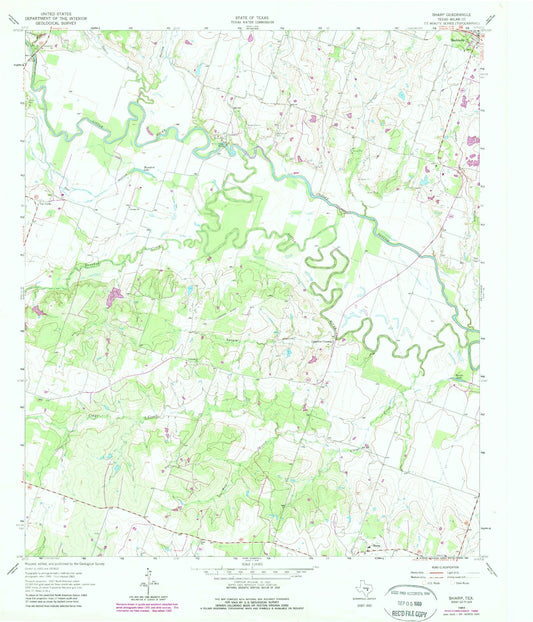 Classic USGS Sharp Texas 7.5'x7.5' Topo Map Image