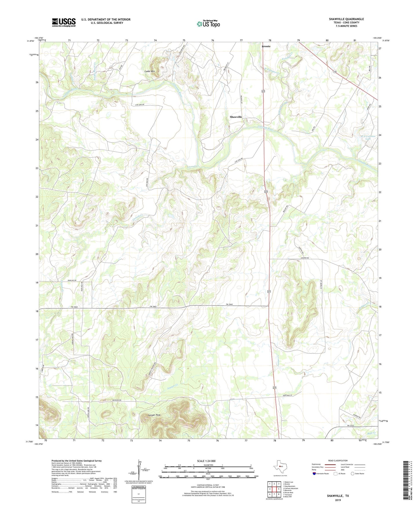 Shawville Texas US Topo Map Image