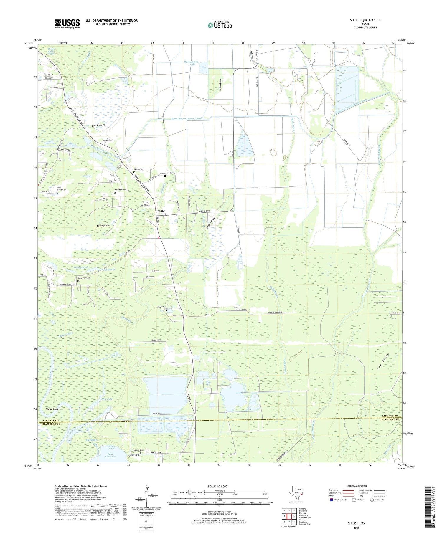 Shiloh Texas US Topo Map Image