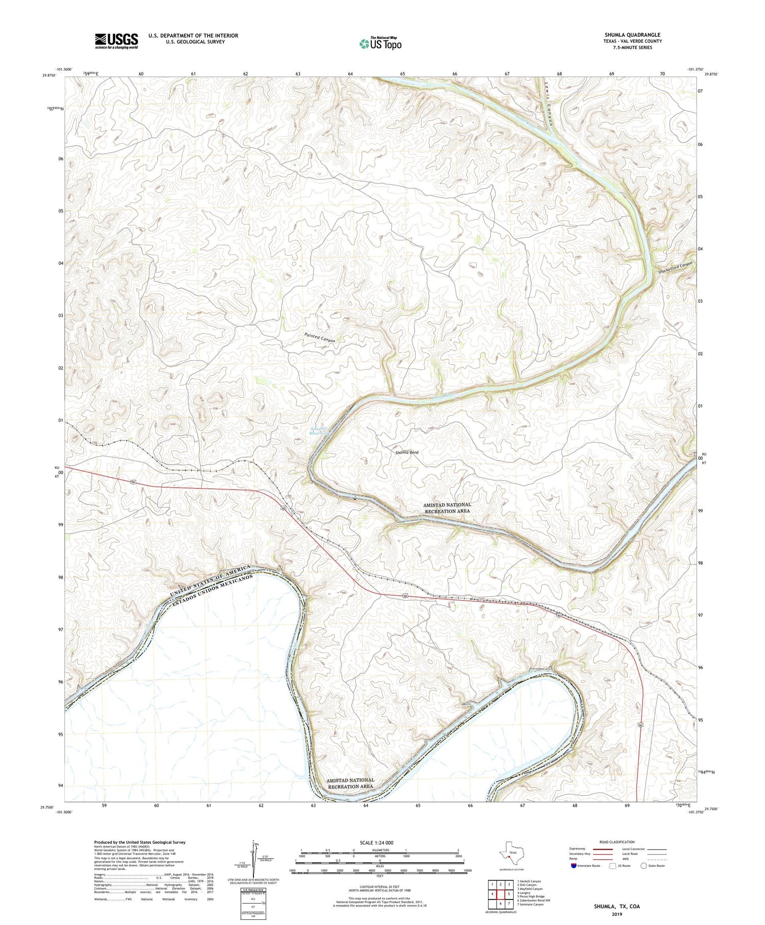 Shumla Texas US Topo Map Image