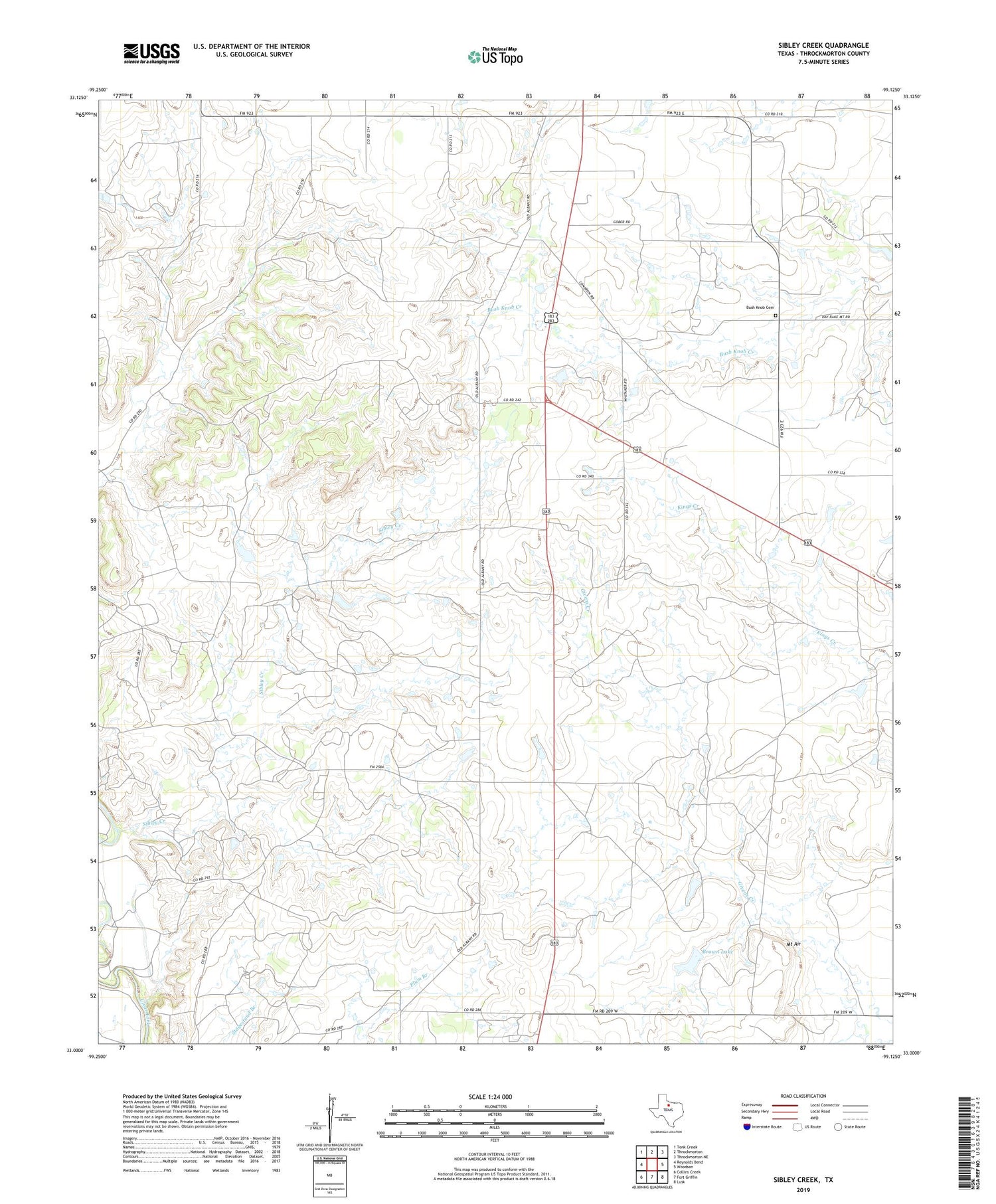 Sibley Creek Texas US Topo Map Image