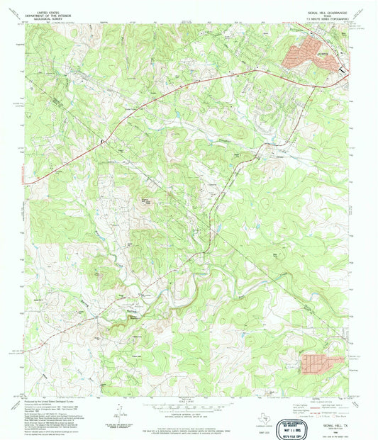 Classic USGS Signal Hill Texas 7.5'x7.5' Topo Map Image