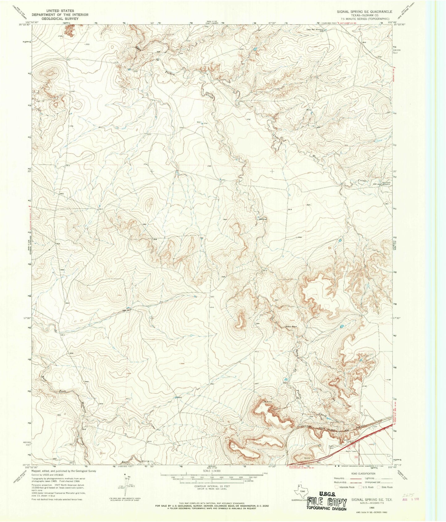 Classic USGS Signal Spring SE Texas 7.5'x7.5' Topo Map Image