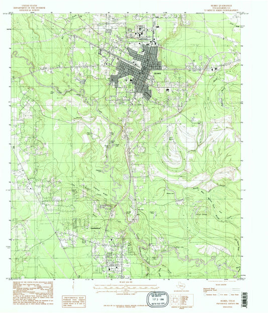 Classic USGS Silsbee Texas 7.5'x7.5' Topo Map Image