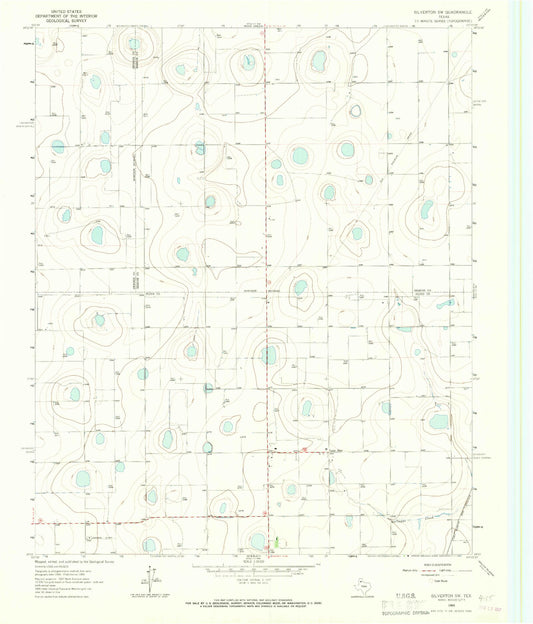 Classic USGS Silverton SW Texas 7.5'x7.5' Topo Map Image