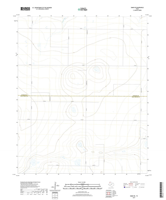 Simms NE Texas US Topo Map Image