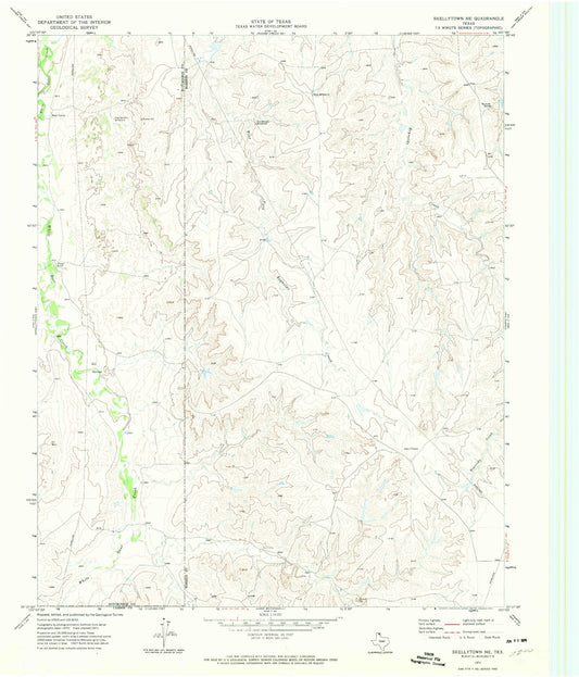 Classic USGS Skellytown NE Texas 7.5'x7.5' Topo Map Image