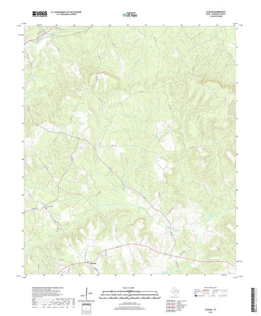 Slocum Texas US Topo Map Image