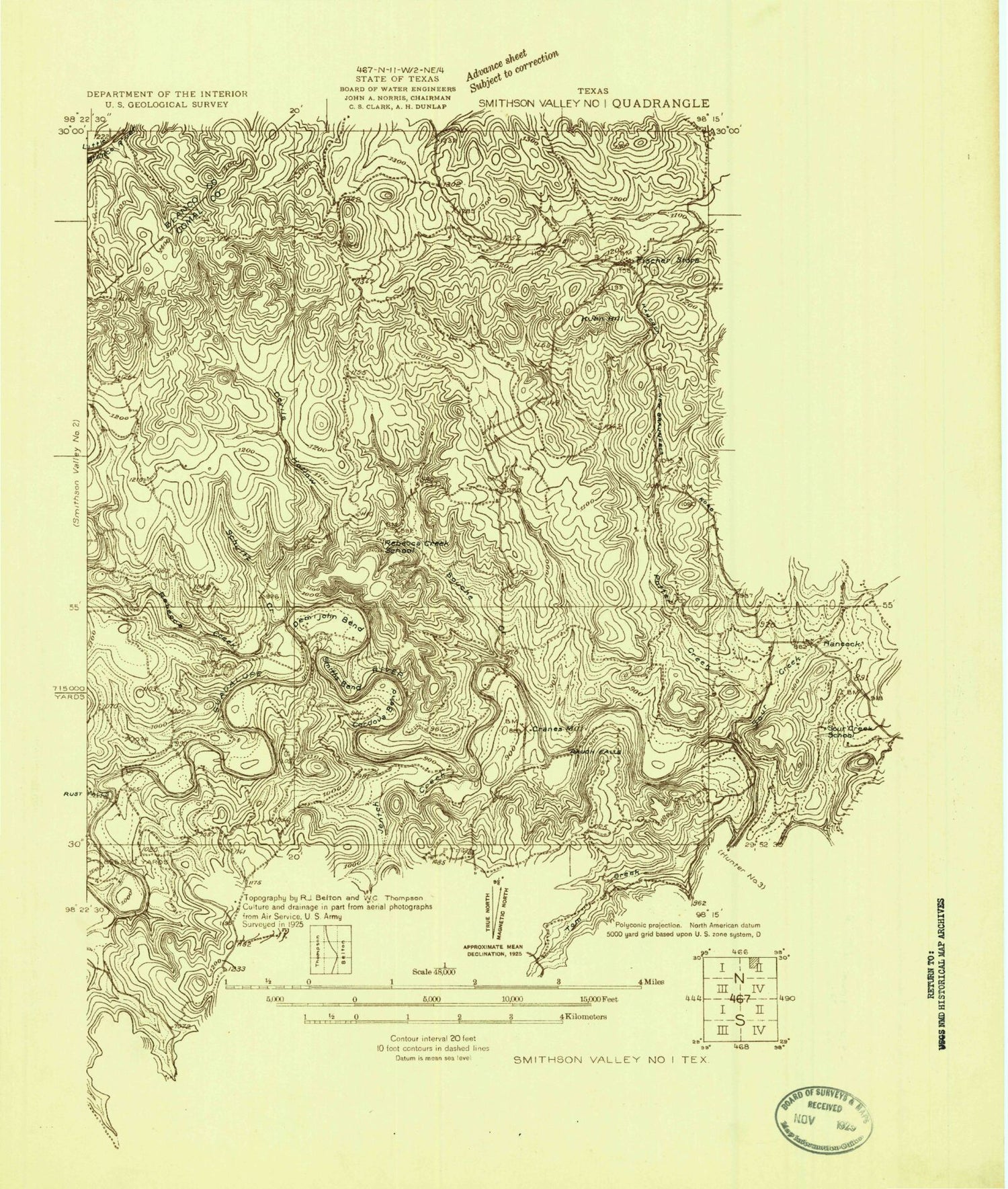 Classic USGS Fischer Texas 7.5'x7.5' Topo Map Image
