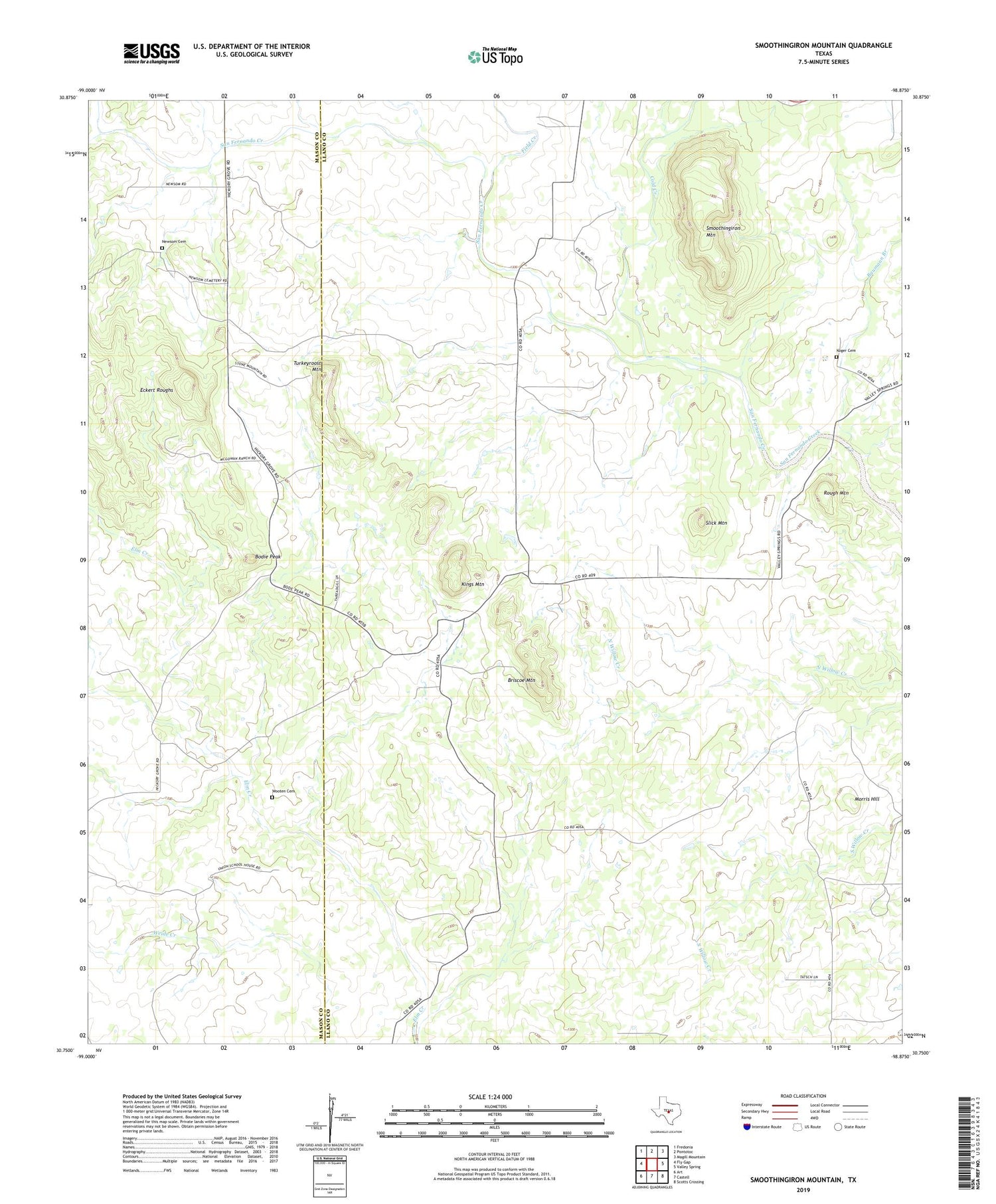 Smoothingiron Mountain Texas US Topo Map Image