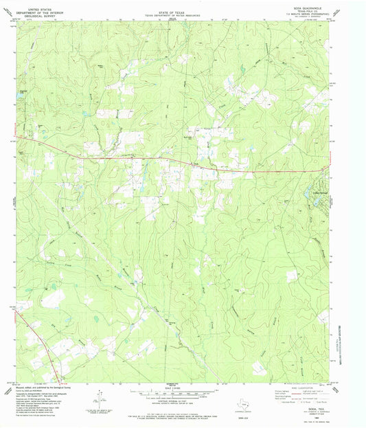 Classic USGS Soda Texas 7.5'x7.5' Topo Map Image