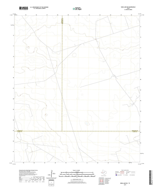 Soda Lake NE Texas US Topo Map Image