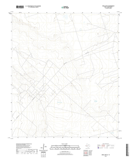 Soda Lake SE Texas US Topo Map Image