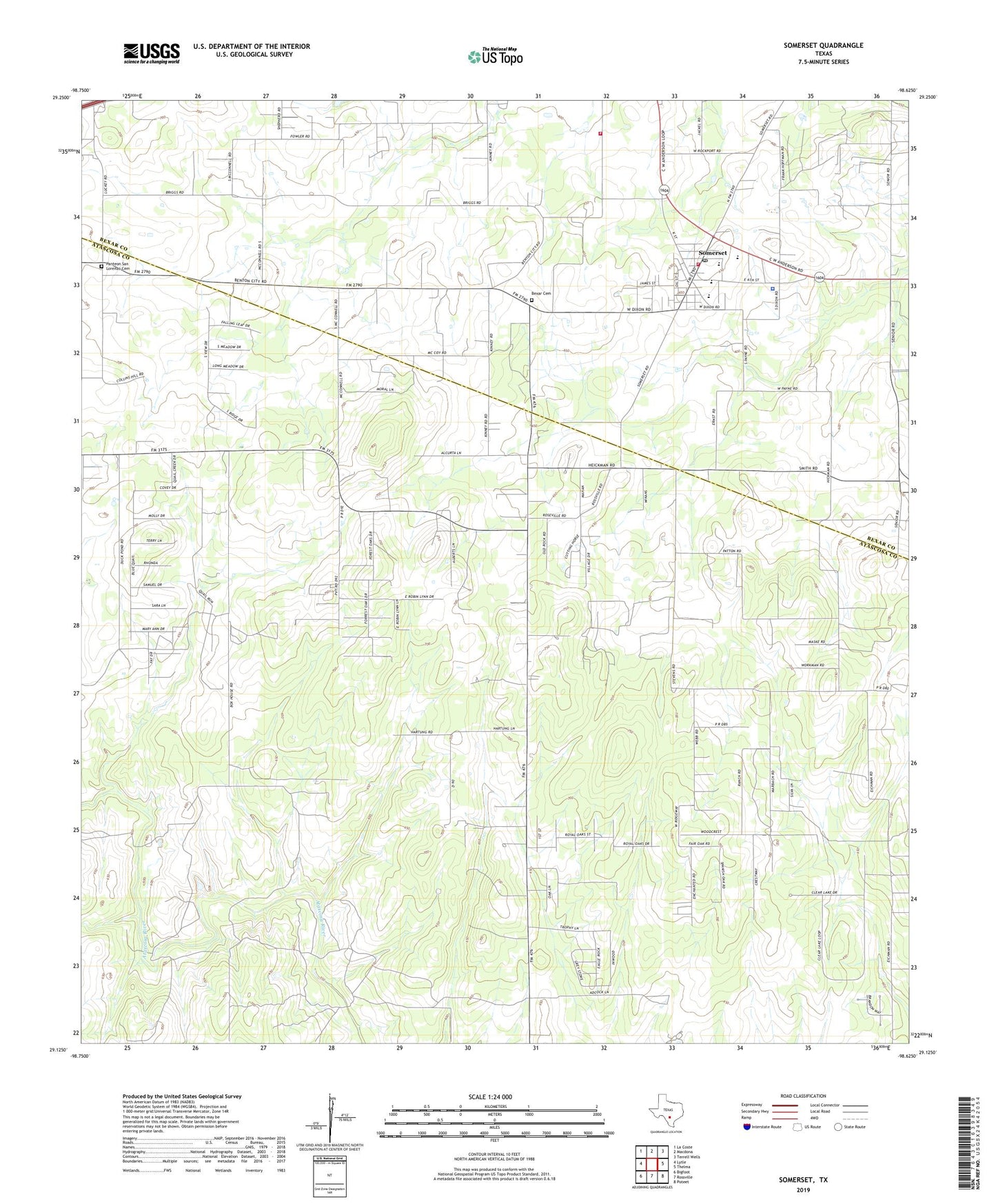 Somerset Texas US Topo Map Image