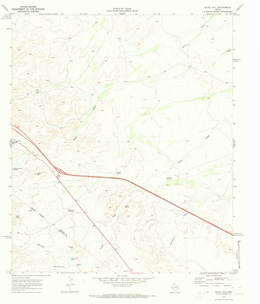 Classic USGS Sotol Hill Texas 7.5'x7.5' Topo Map Image
