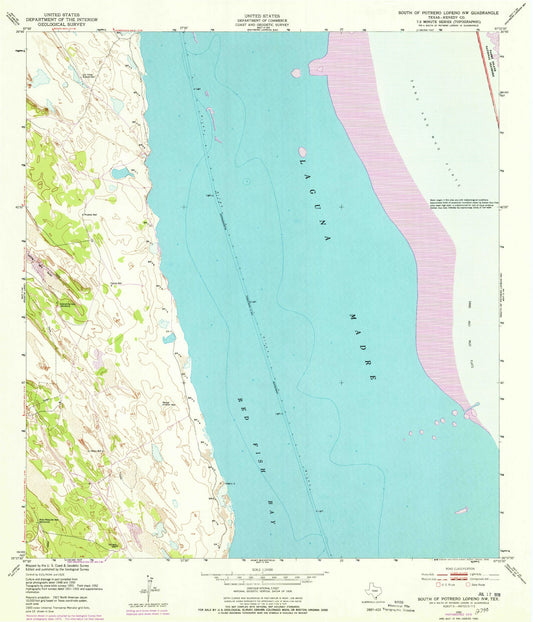 Classic USGS South of Potrero Lopeno NW Texas 7.5'x7.5' Topo Map Image