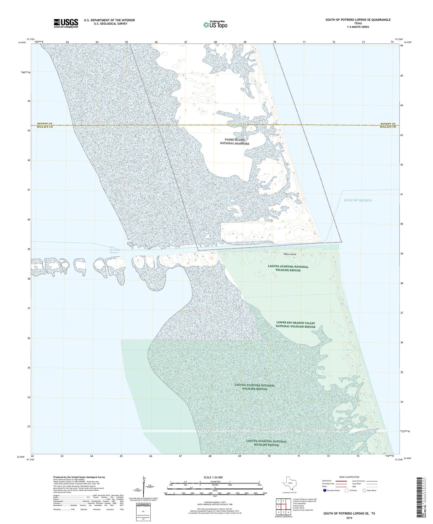 South of Potrero Lopeno SE Texas US Topo Map Image