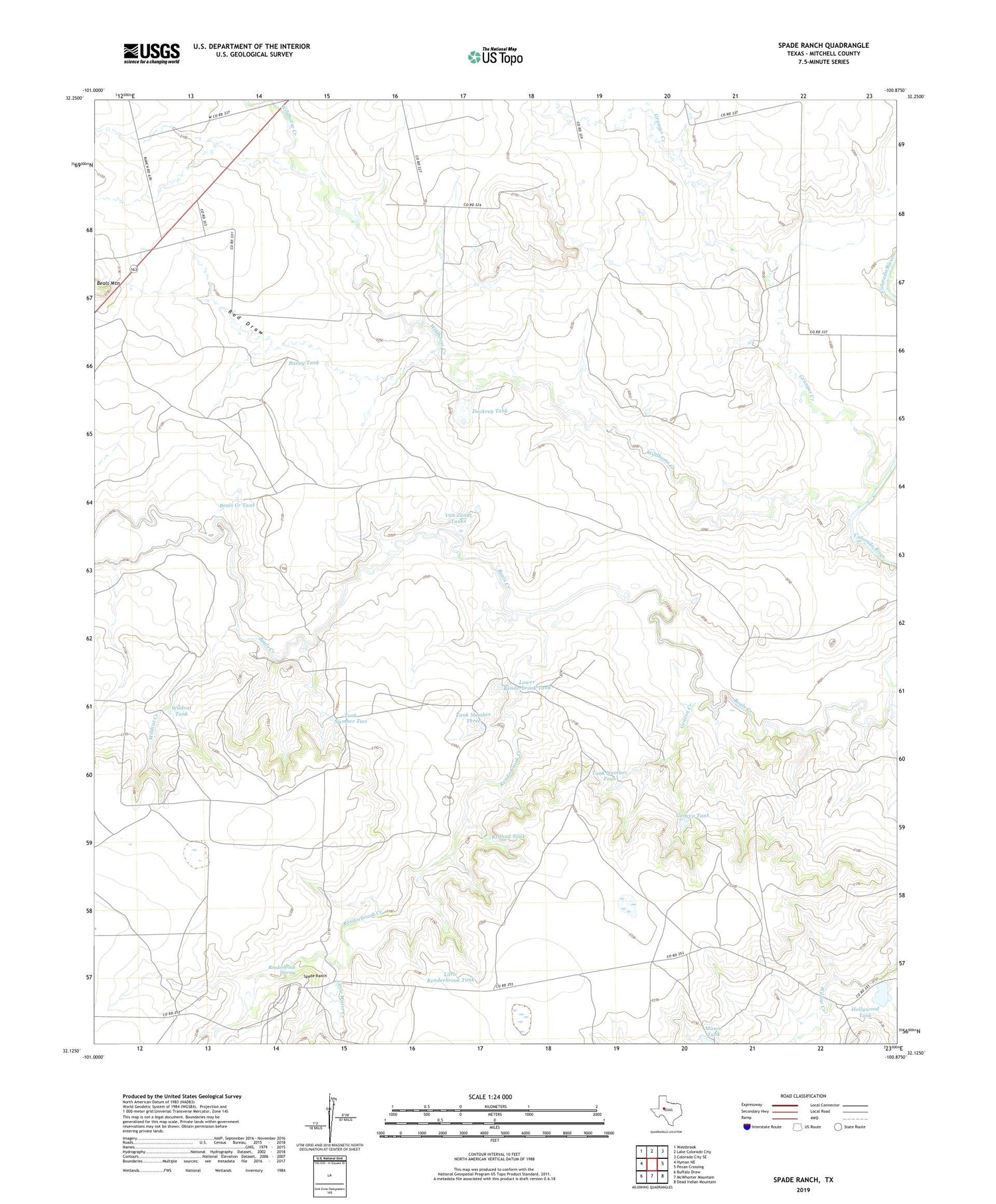 Spade Ranch Texas US Topo Map Image