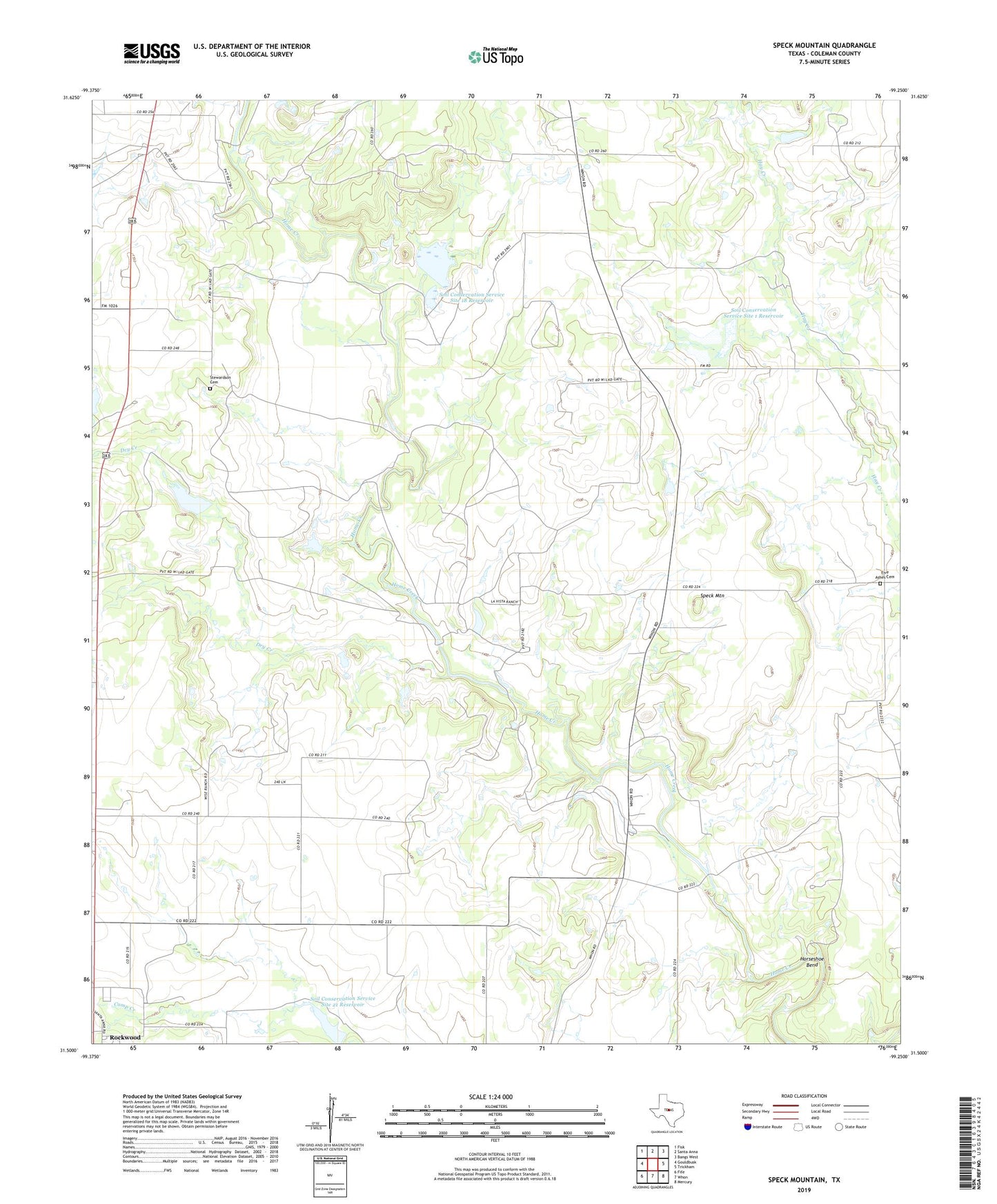 Speck Mountain Texas US Topo Map Image