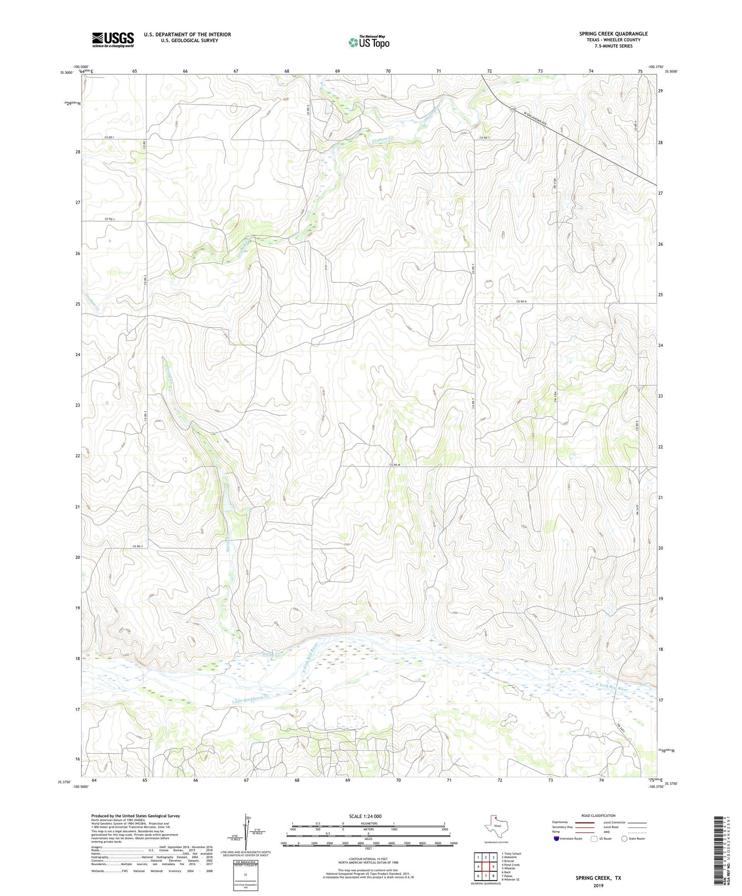 Spring Creek Texas US Topo Map Image