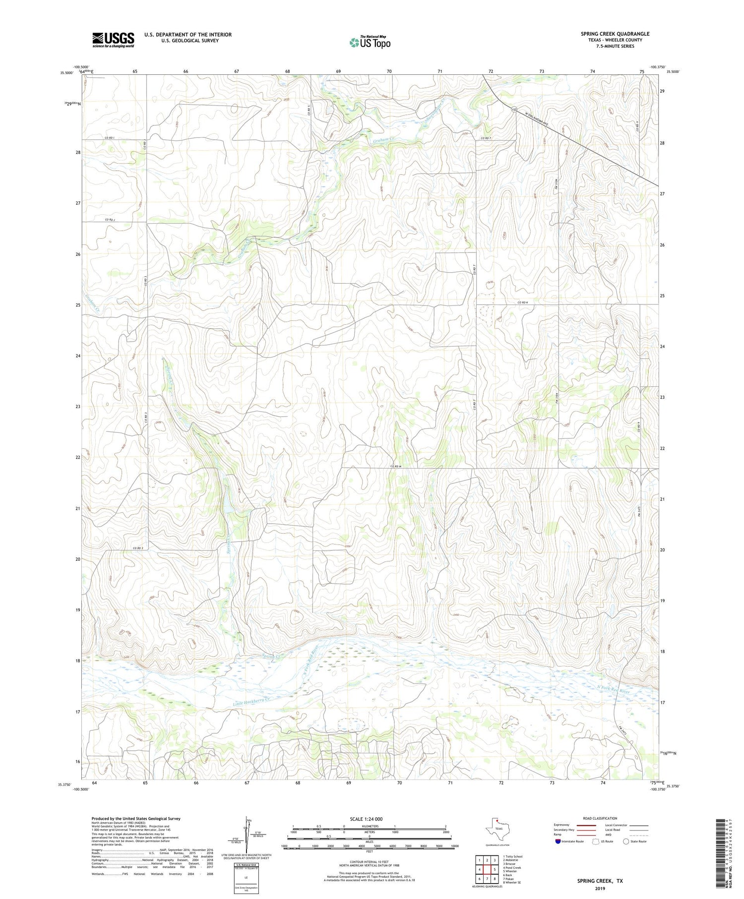 Spring Creek Texas US Topo Map Image