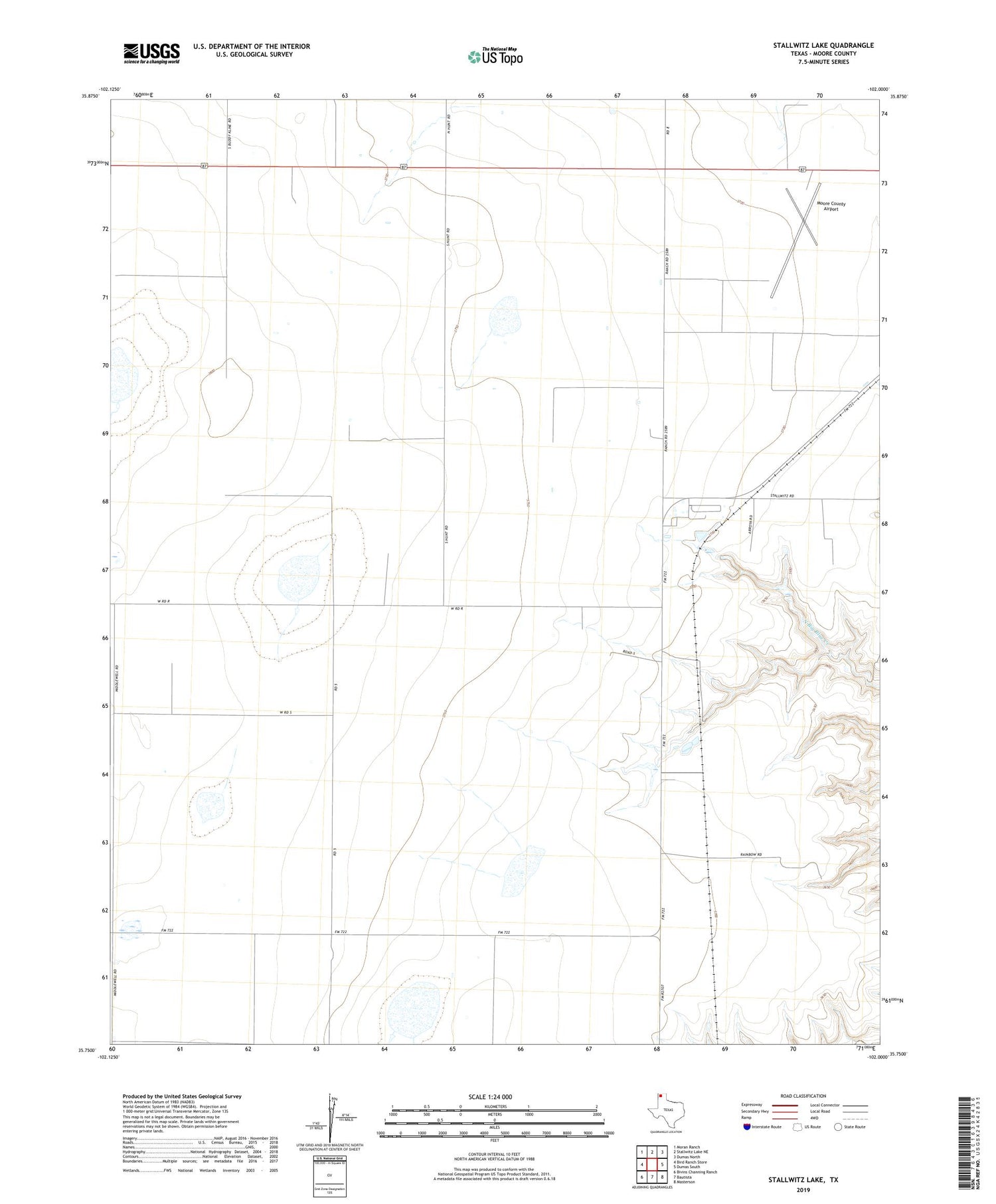 Stallwitz Lake Texas US Topo Map Image