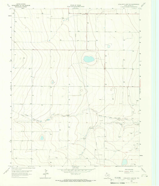 Classic USGS Stallwitz Lake NE Texas 7.5'x7.5' Topo Map Image