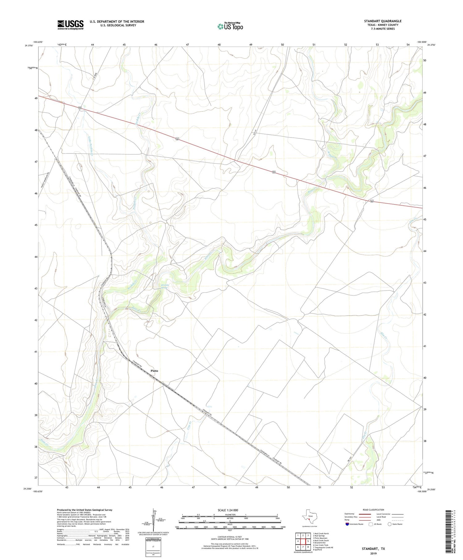 Standart Texas US Topo Map Image