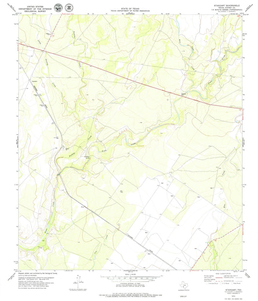 Classic USGS Standart Texas 7.5'x7.5' Topo Map Image
