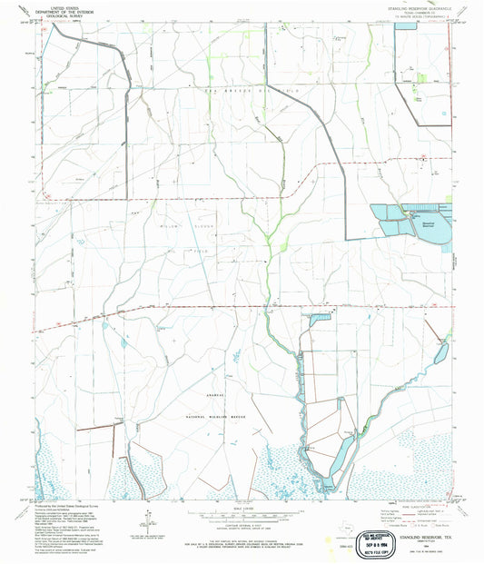 Classic USGS Stanolind Reservoir Texas 7.5'x7.5' Topo Map Image