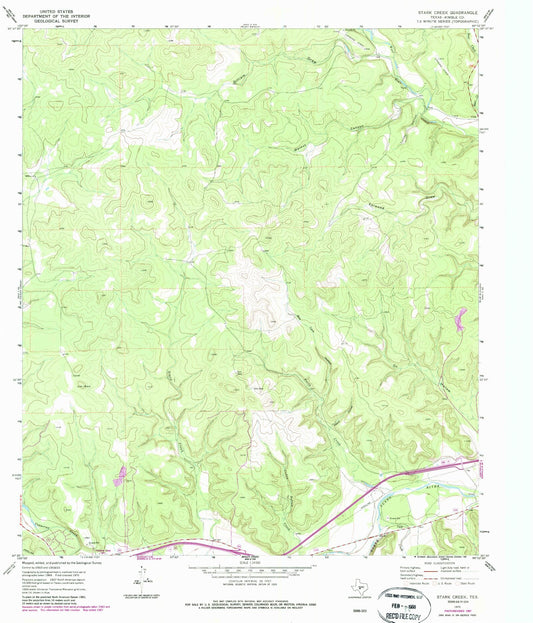 Classic USGS Stark Creek Texas 7.5'x7.5' Topo Map Image